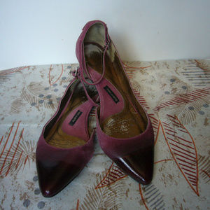 Anthropologie Pied Juste Burgundy Pointy Flats 9M